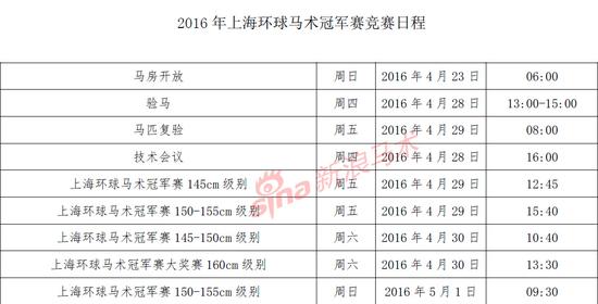 赛程公布
